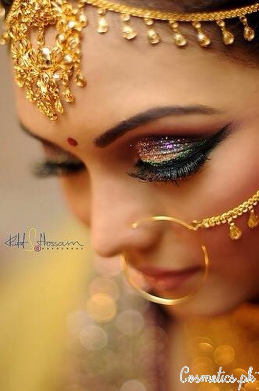Latest Indian Bridal Eye Makeup 2015 - Brown and Smokey