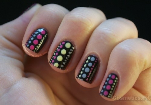 Multi Color Nail Art Design For Short Nails