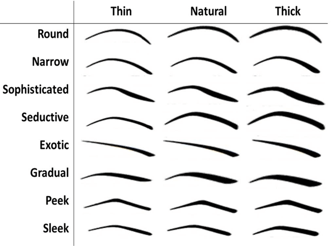 Different Types Of Eyebrows
